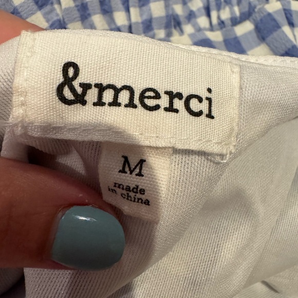 Blue & White Gingham Tiered Sundress with Tie Straps - Picture 3 of 5